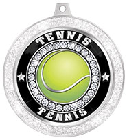 2 1/2" Silver Glitter Insert Medal