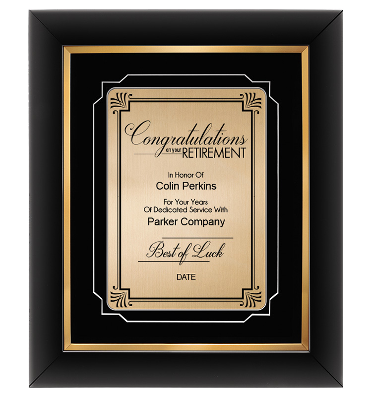 Retirement Gold Decor Frame Plaque