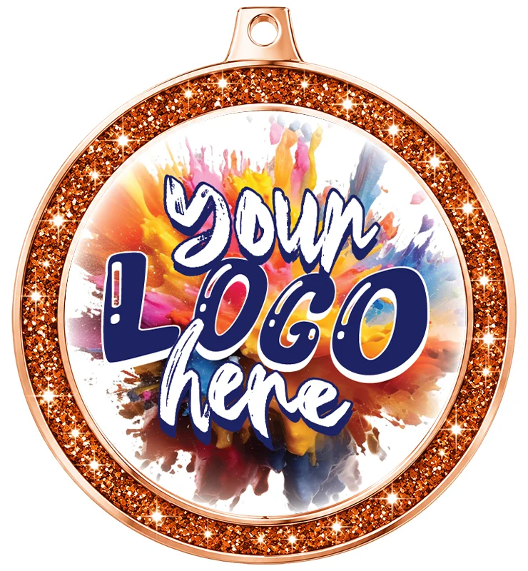 2 1/2" Bronze Glitter Insert Medal