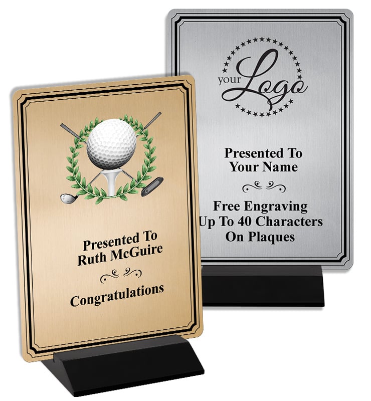 Vertical Color Printed Neutral Metal Plaque