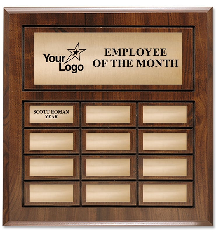 12 Plate Cherry Wood Perpetual Plaque