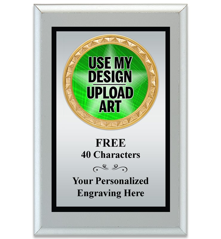 Silver Metalized Plaque With Black Plate