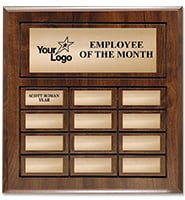 12 Plate Cherry Wood Perpetual Plaque