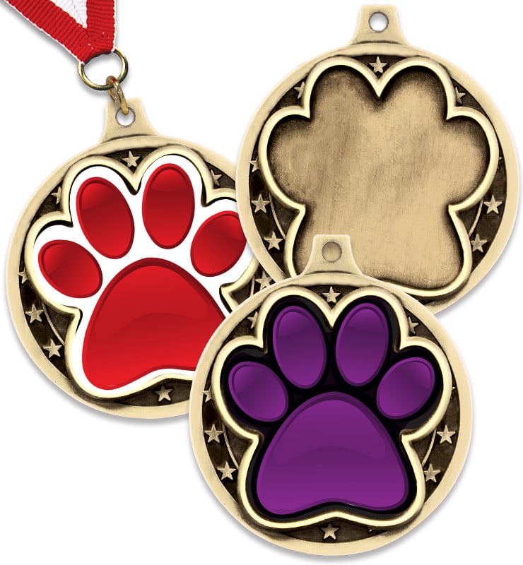 2" Paw Print Insert Medals