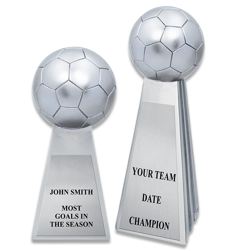 Metallic Soccer Sculptures