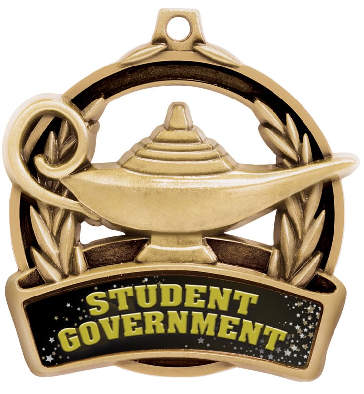 2" Lamp Of Learning Student Government Medal