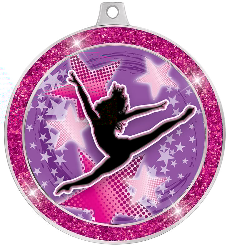 2 1/2" Pink Glitter Insert Medal
