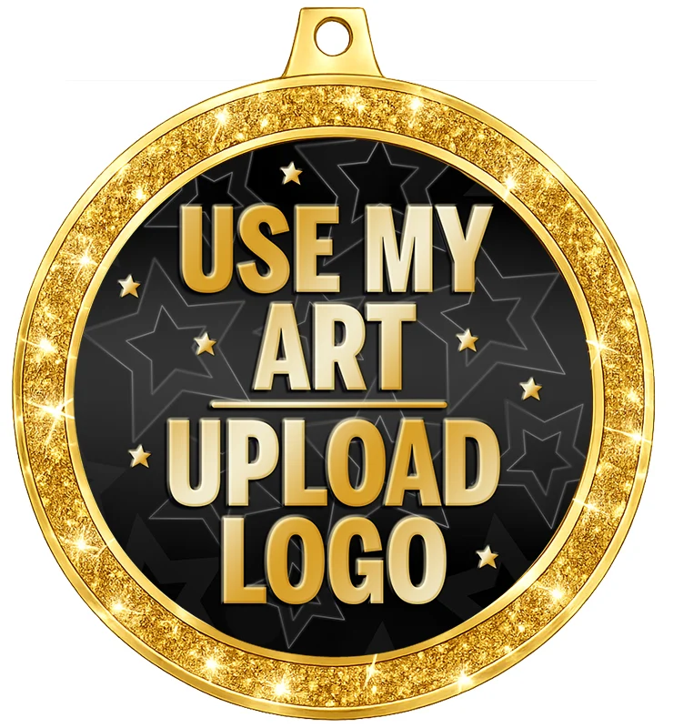 2 1/2" Gold Glitter Insert Medal