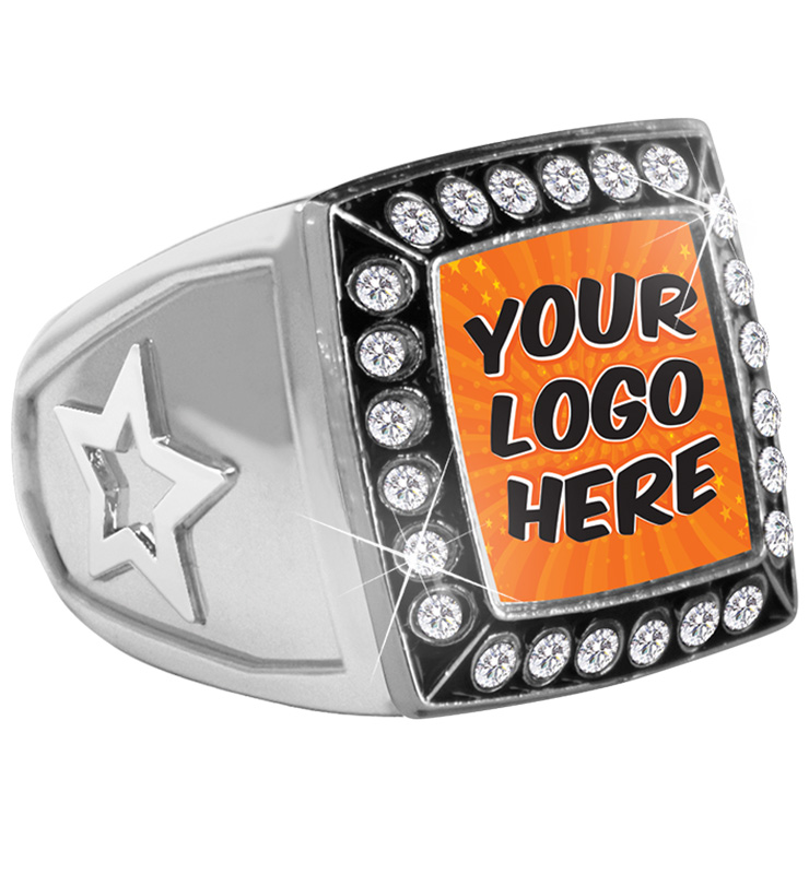 Custom Insert Silver Crystal Champion 2.0 Rings
