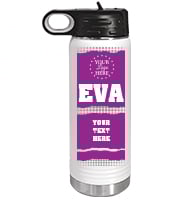 White School Spirit Water Bottle 20oz - Purple White