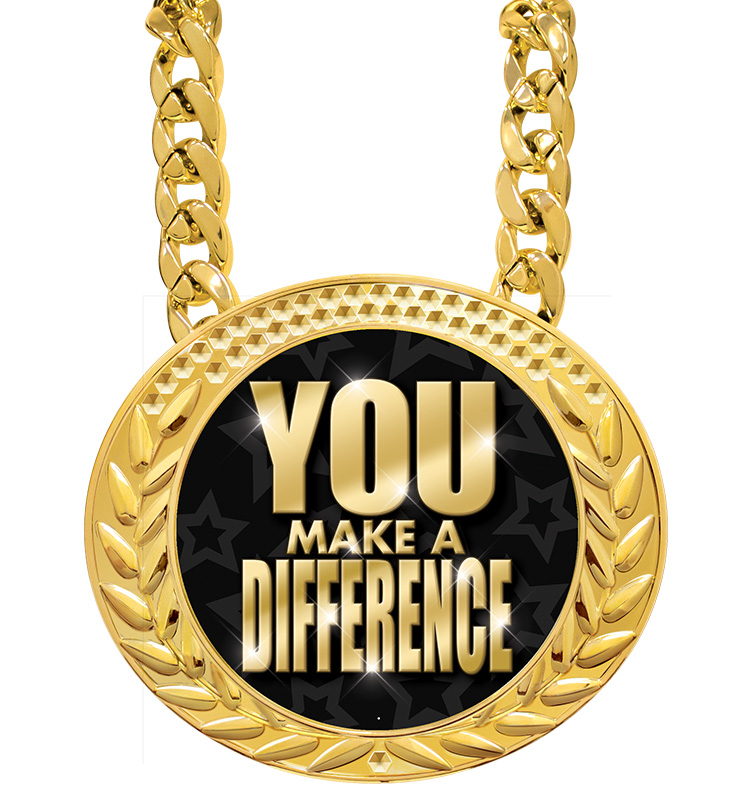 6" Famous You Make A Difference Insert Medals