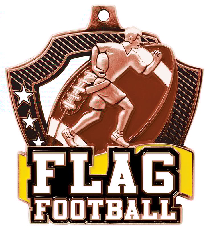 2 1/4" Bronze Flag Football Shieldz Medal