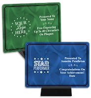 Horizontal Color Metal Plaque On Stand