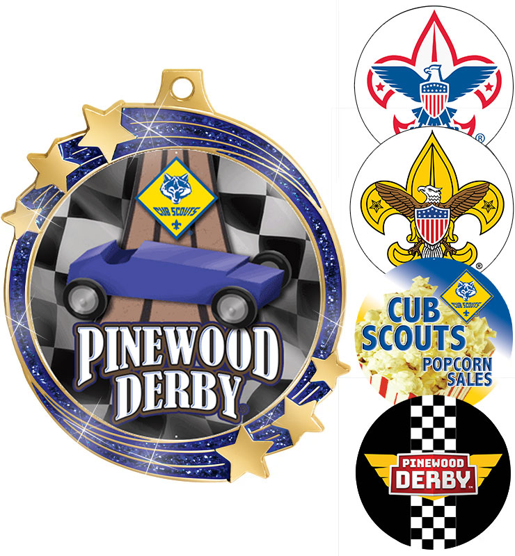 2 1/2" Blue Glitter Shooting Star Medal