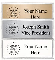 Small Rectangle Silver Frame Badge