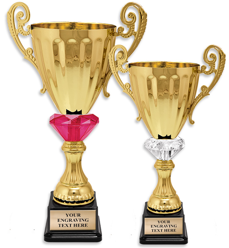 Gold Metal Accolade Crystalline Cup Trophies