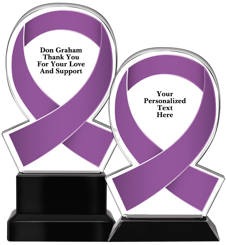 Acrylic Purple Awareness Ribbon