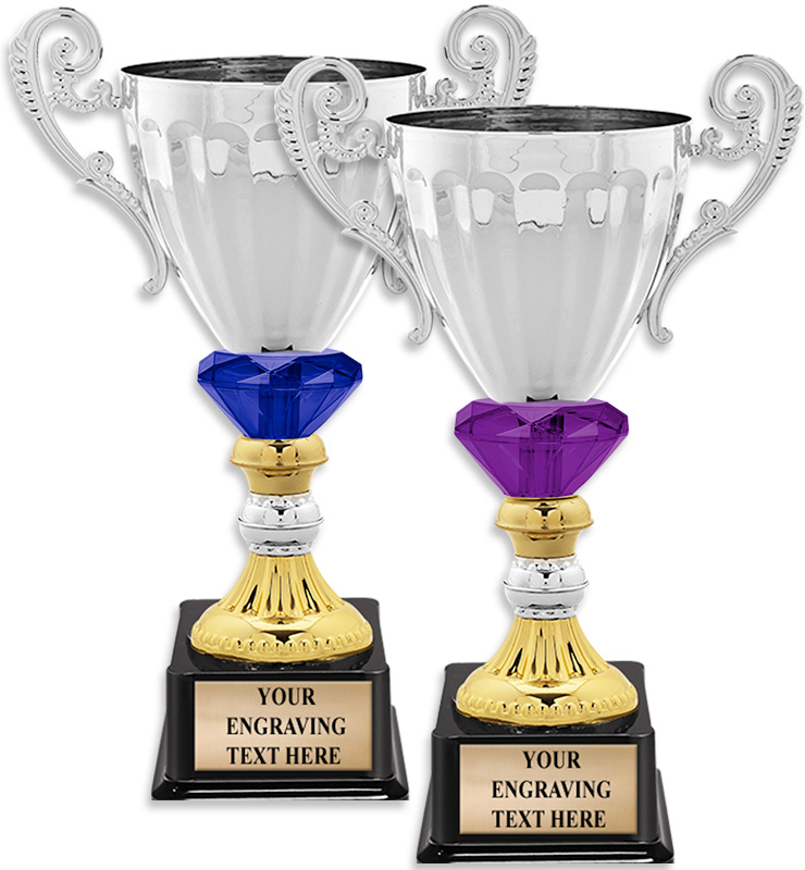 Silver Metal Accolade Crystalline Cup Trophies