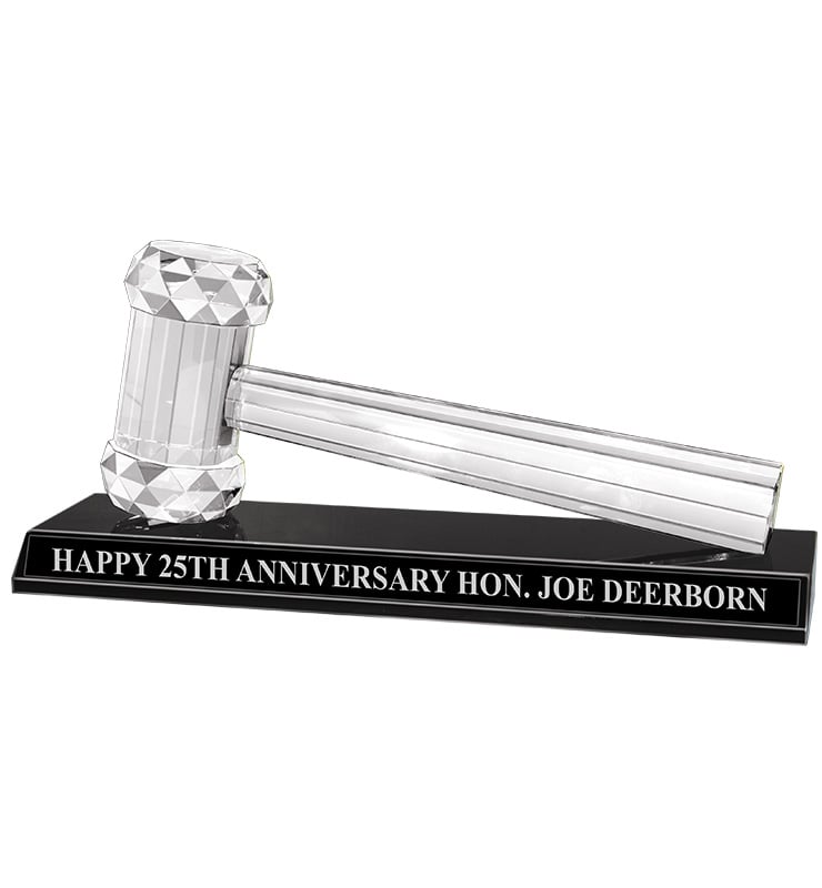 10" Crystal Gavel With Base
