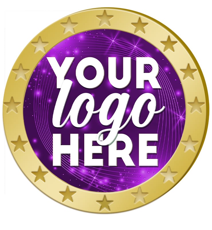 1" Round Gold Insert Pin