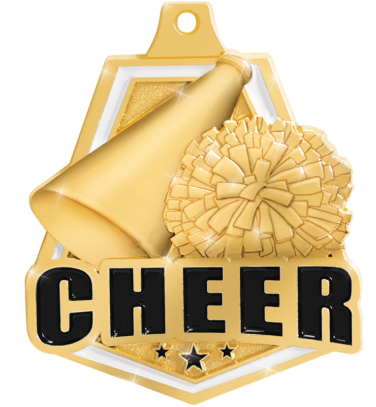 2" Cheer Shiny Captain Medals