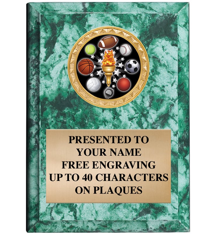 Green Marbleized Vertical Insert Plaques