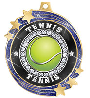 2 1/2" Blue Glitter Shooting Star Medal