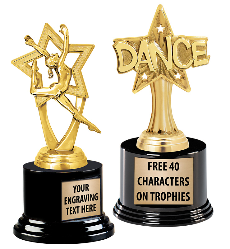 Dance Black Round Base Trophies
