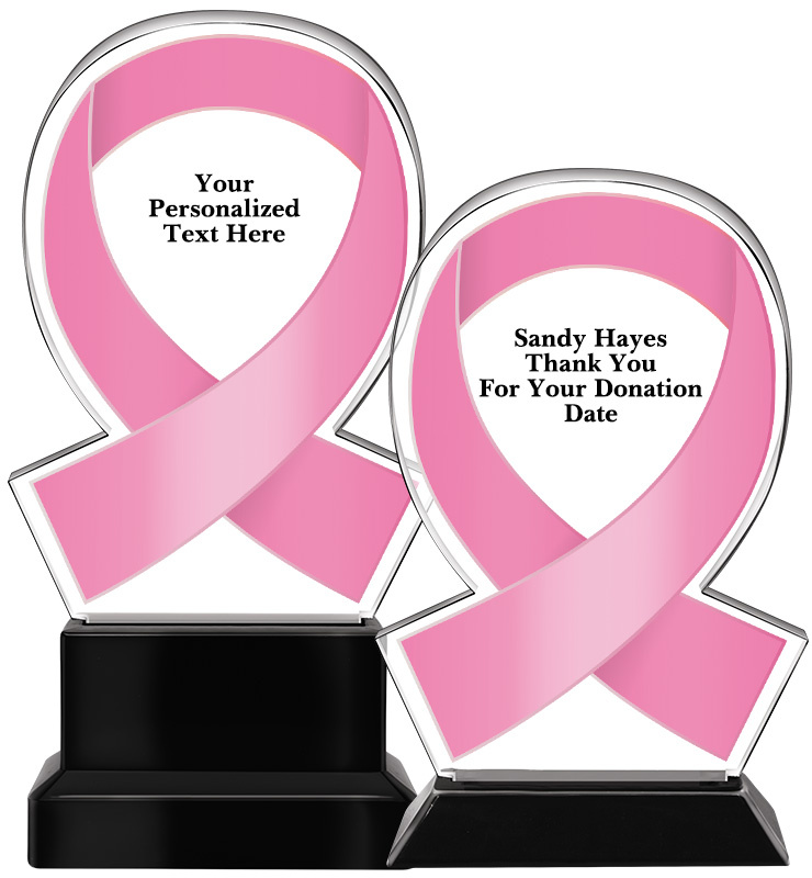 Acrylic Pink Awareness Ribbon