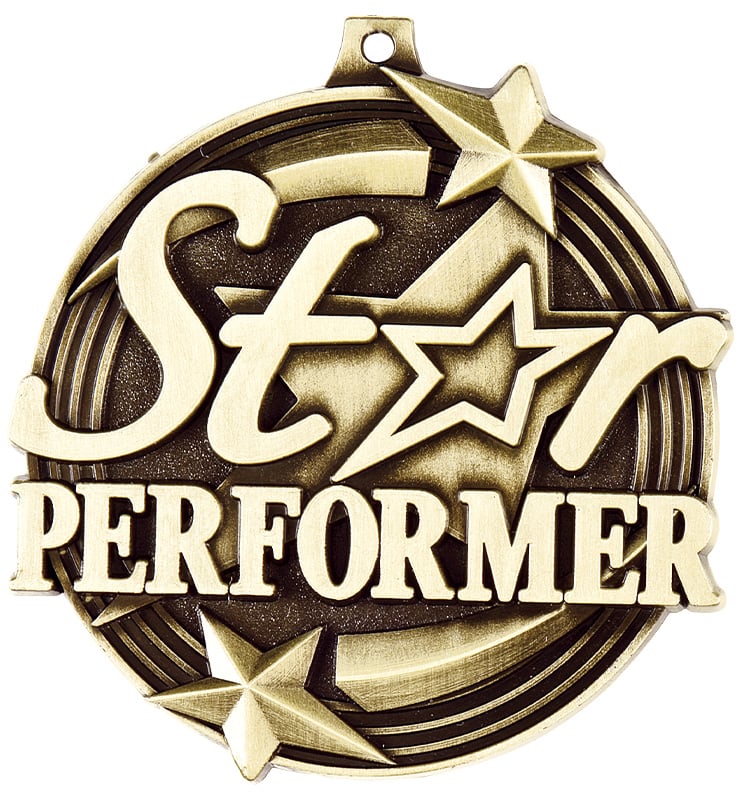 2" Diecast Star Performer Medal