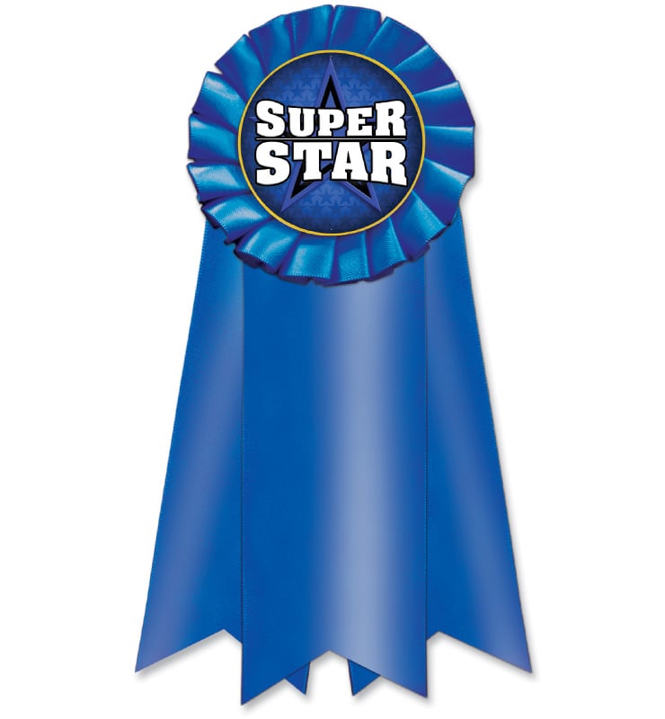 Jumbo Blue Rosette Ribbon
