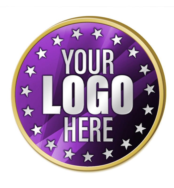 1" Gold Round Insert Pin