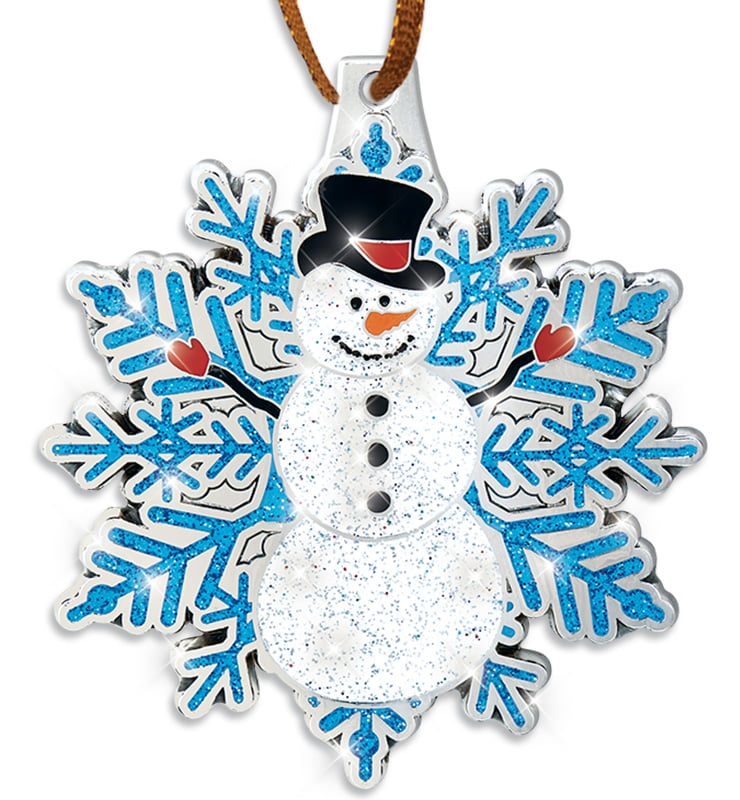 2 1/2" Snowman Glitter Ornament