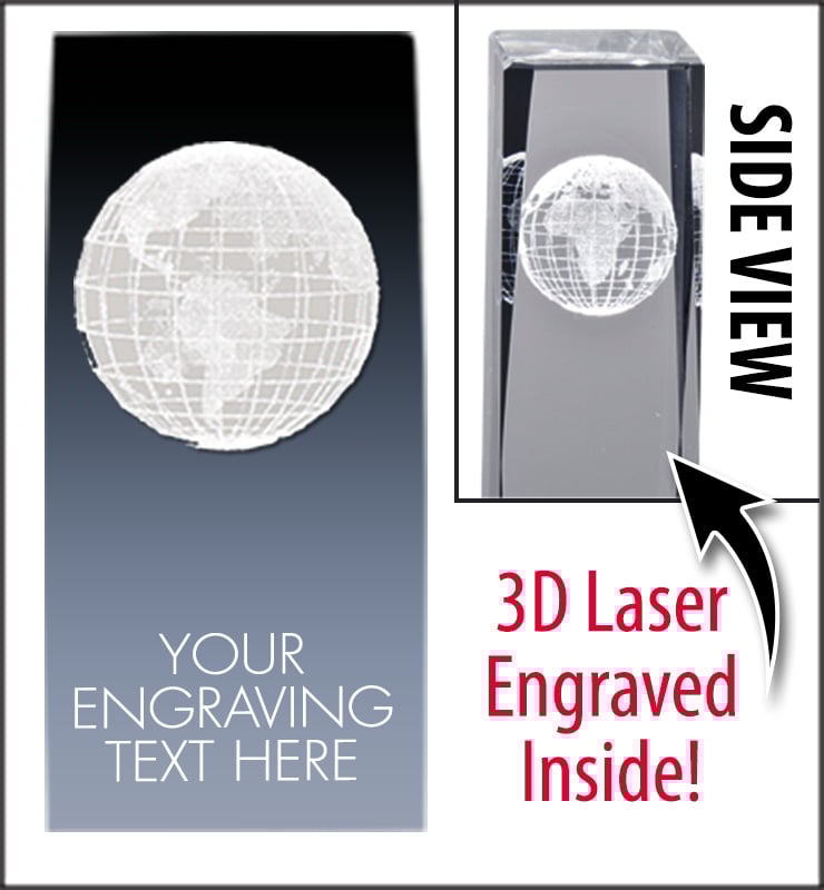 Globe 3D Laser Crystal