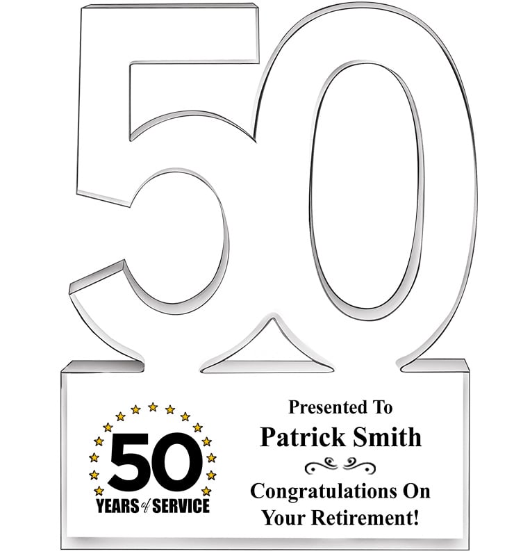 50 Years Of Service Acrylic