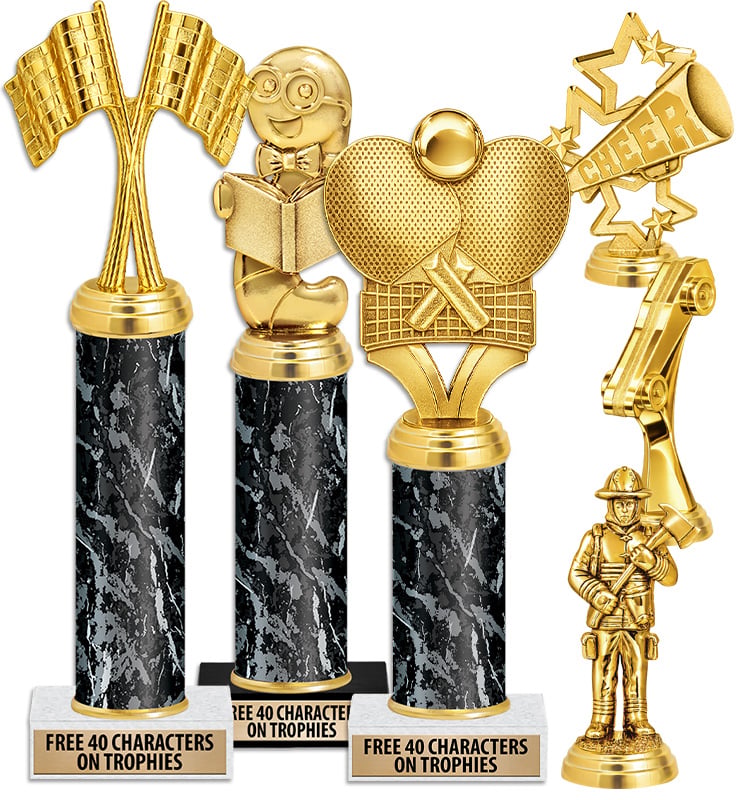 Black Marble Classic Column Trophies