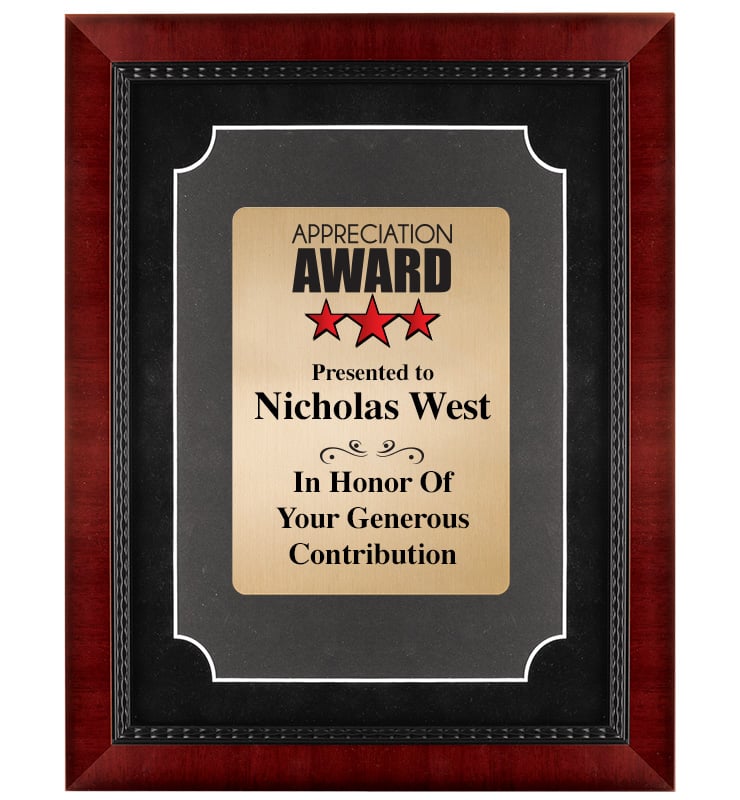 Premium Heirloom Frame Plaque With Gold Plate