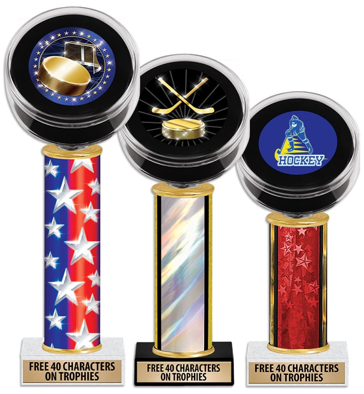 Hockey Puck Column Trophy