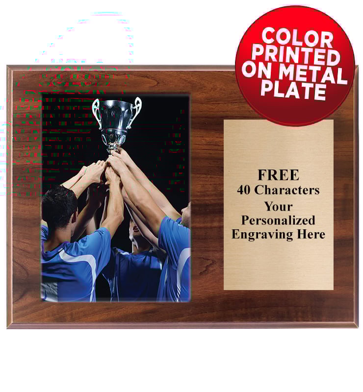 Wood Horizontal Metal Photo Plaque
