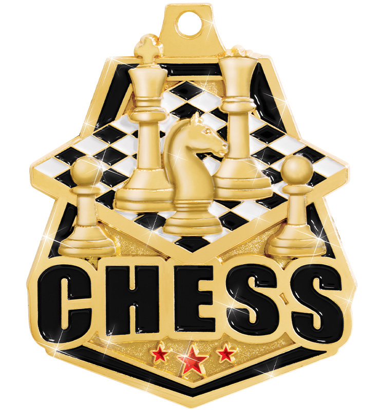 2" Chess Shiny Captain Medals