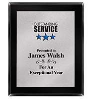 Ebony Piano Plaque With Silver Matte Plate