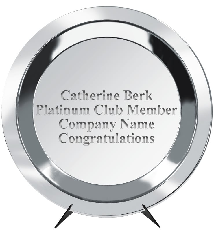 Silver Metal Salvers With Black Stand