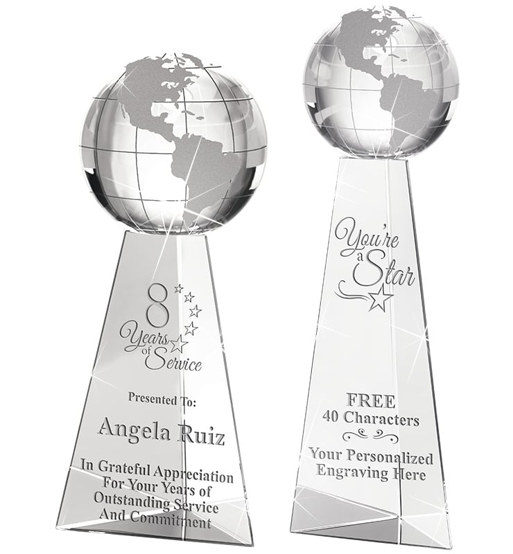 Tri-Pedestal Globe Crystals