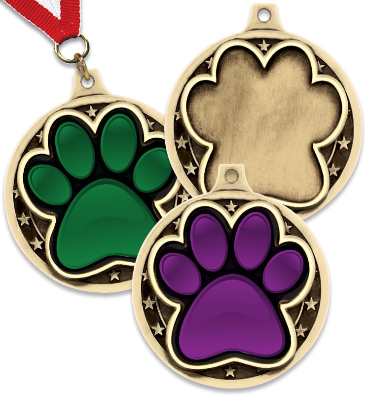 2" Paw Print Insert Medals