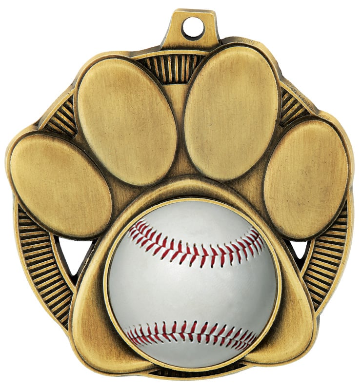 2" Paw Print Mascot Insert Medal