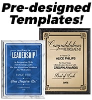 Plaques with Preset Text
