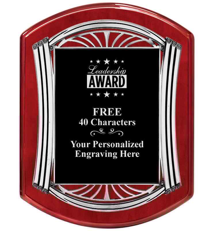 Rosewood Roman Silver Plaque