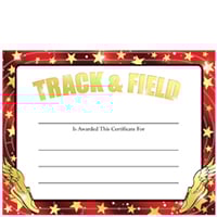 Track And Field Foil Certificate
