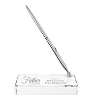 Crystal Paperweight Pen Set