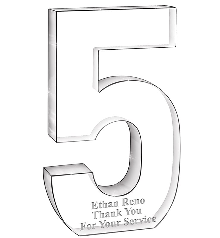 5 Year Recognition Acrylic